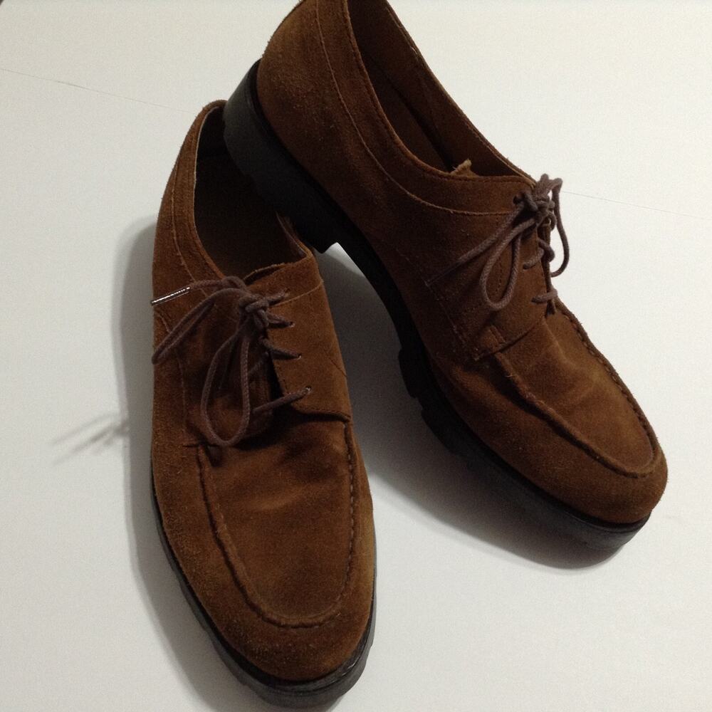 Polo Ralph Lauren Shoes Mens 11.5D Brown Suede Leather Tread Lace Up Dress